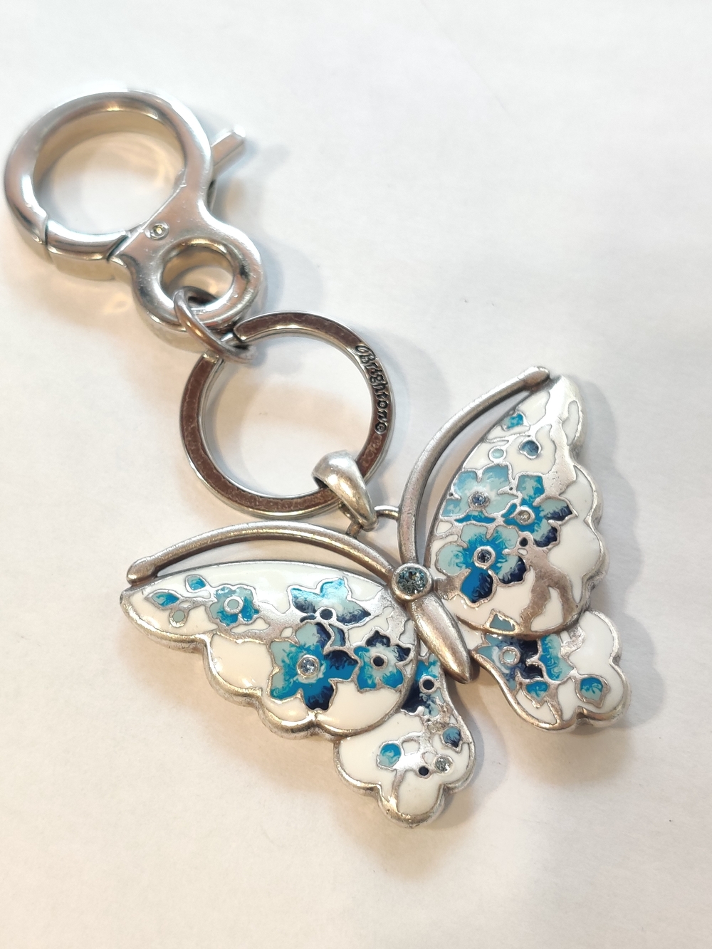 Brighton Kyoto In Bloom Indigo Butterfly Handbag Fob